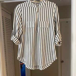 White and black shirt